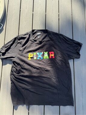 Uniqlo Black Pixar Lettering Tee